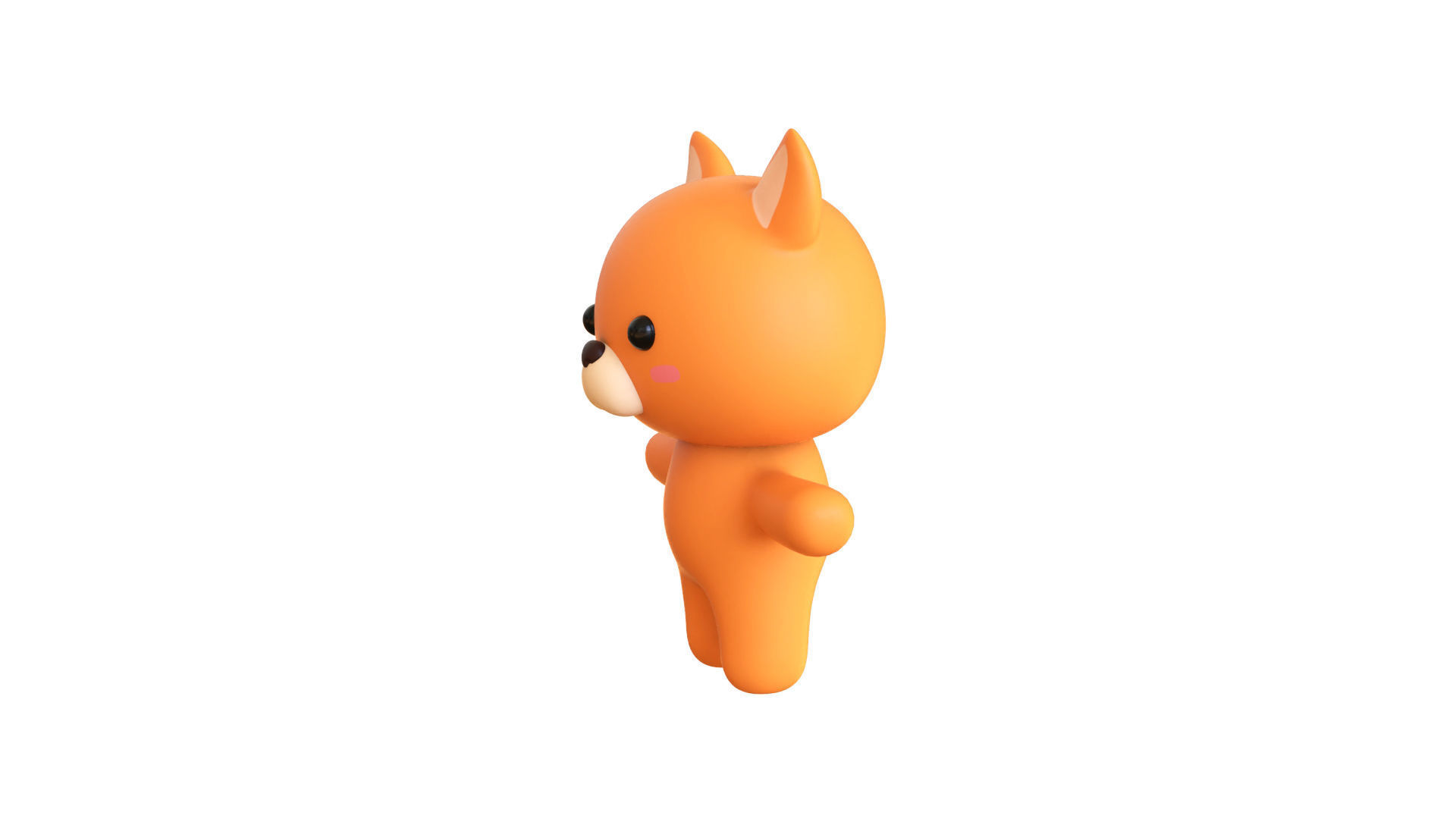Character007 Chubby Fox  Low-poly 3D model_4