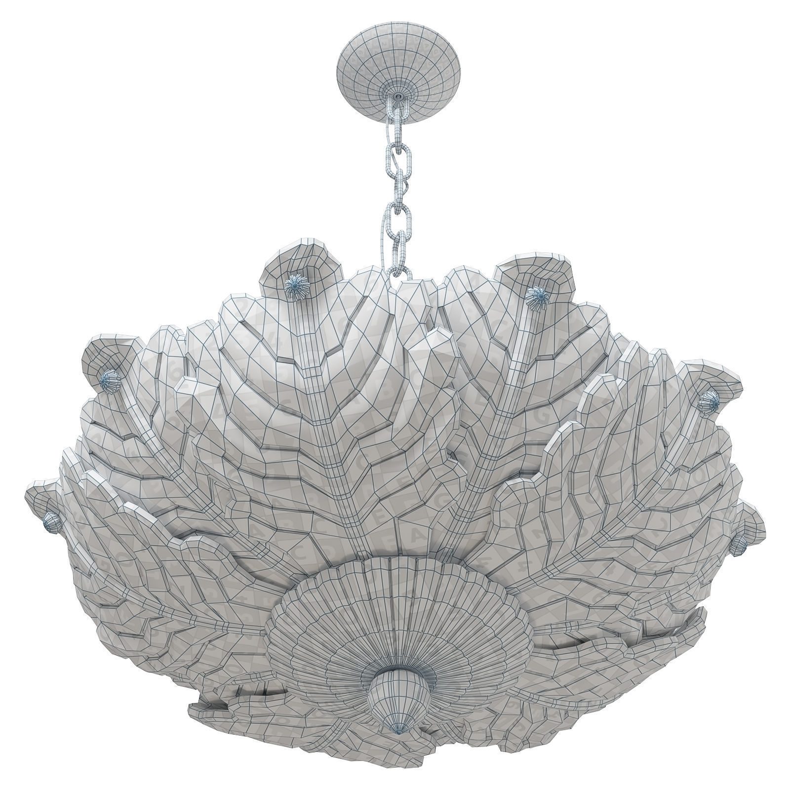 1stdibs Murano Graniglia Flush Mount 3D model_8