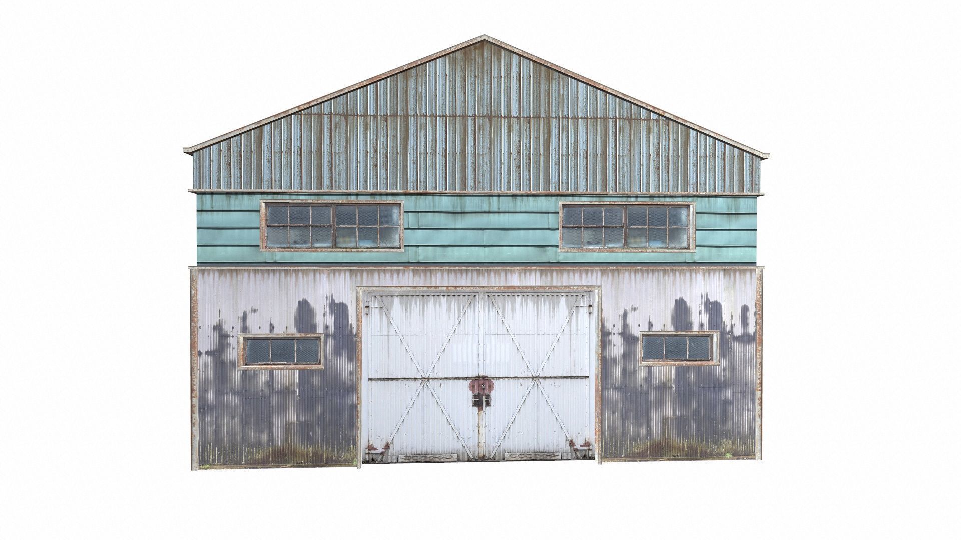 Industrial Warehouse Low-poly 3D model_2