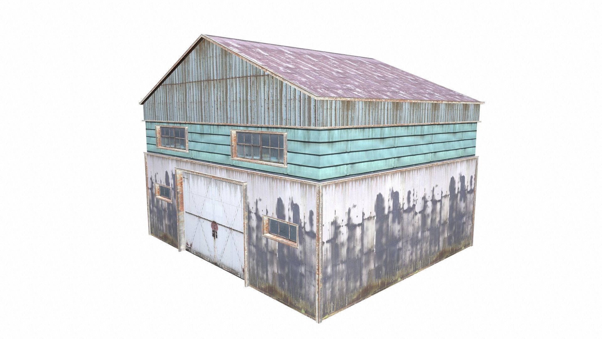 Industrial Warehouse Low-poly 3D model_3