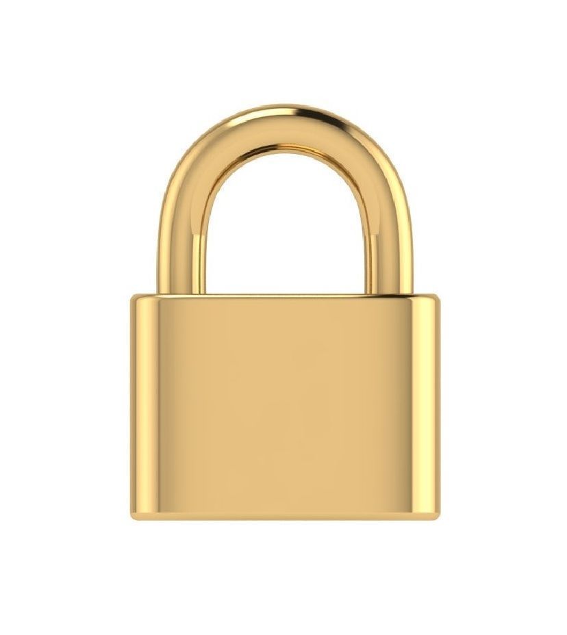  Simple Gold Lock  Pendant ready STL model for print 3D print model_3