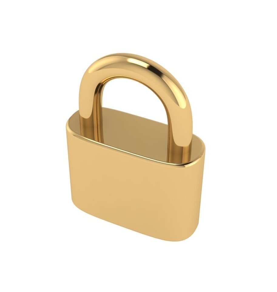  Simple Gold Lock  Pendant ready STL model for print 3D print model_1