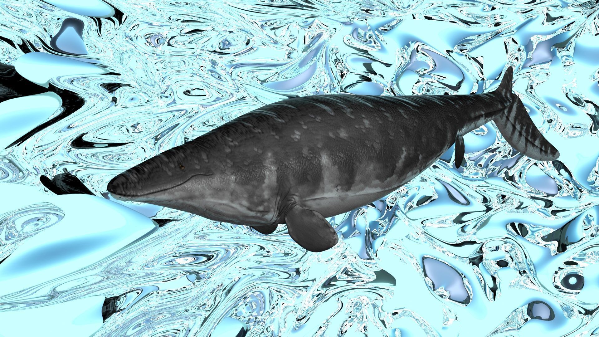 Triassic Period Time Water Animals On Water 3D model_1