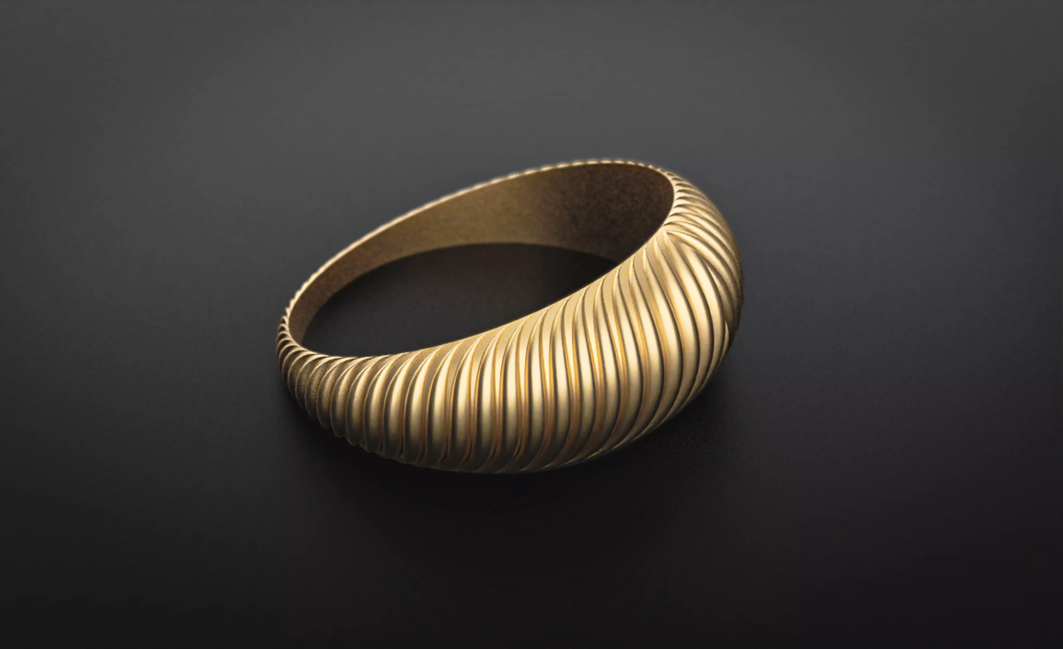 Gold Signet Ring with Minimalist Design 3D print model