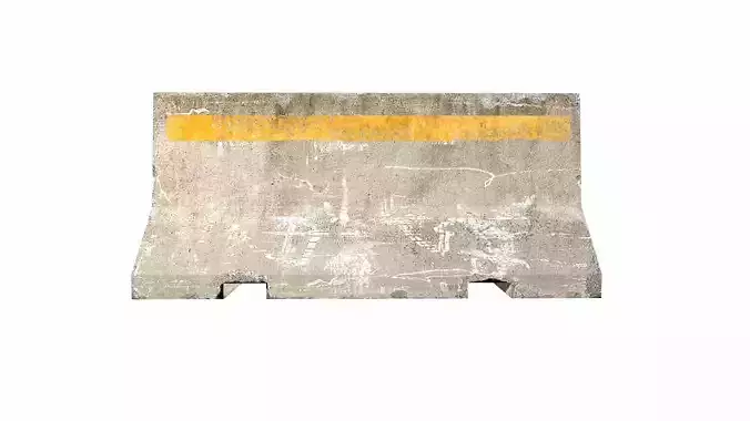 Concrete road barrier Low-poly 3D model