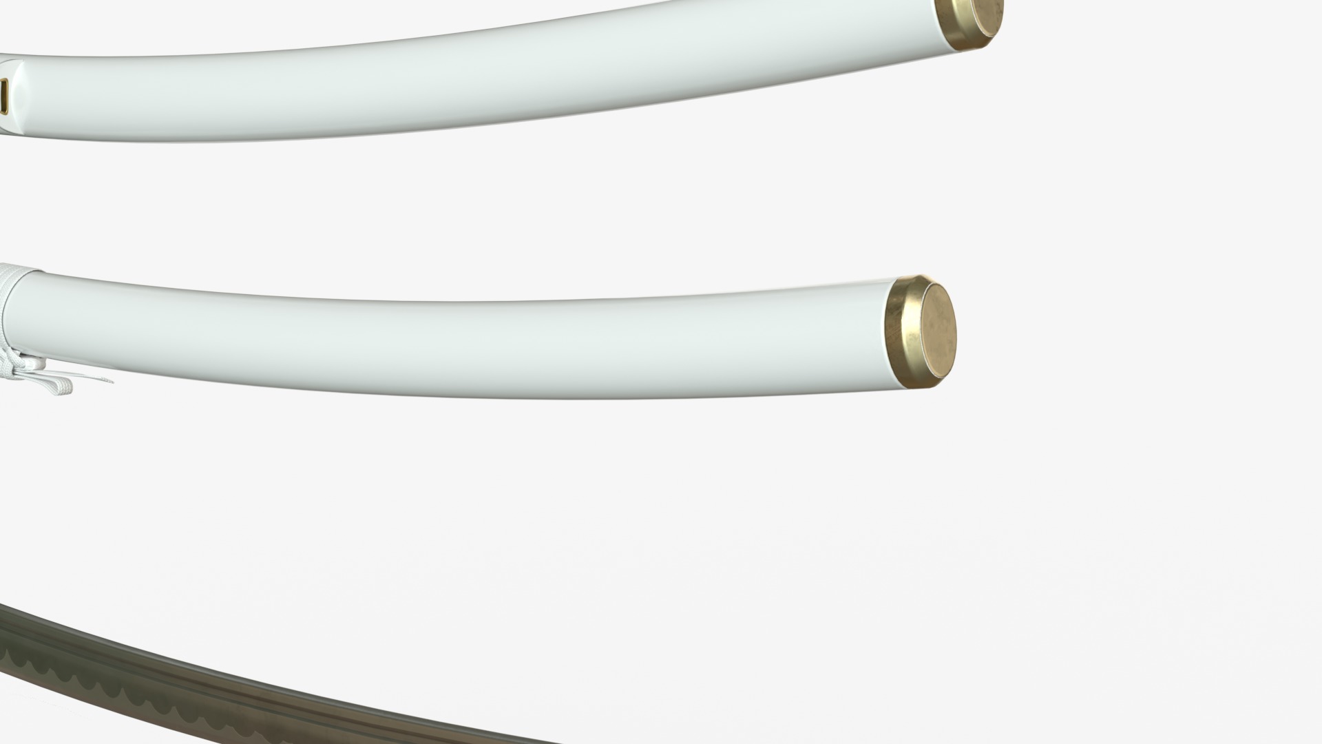 white Katana a Saya  a Sageo  and Stand  3D model_8