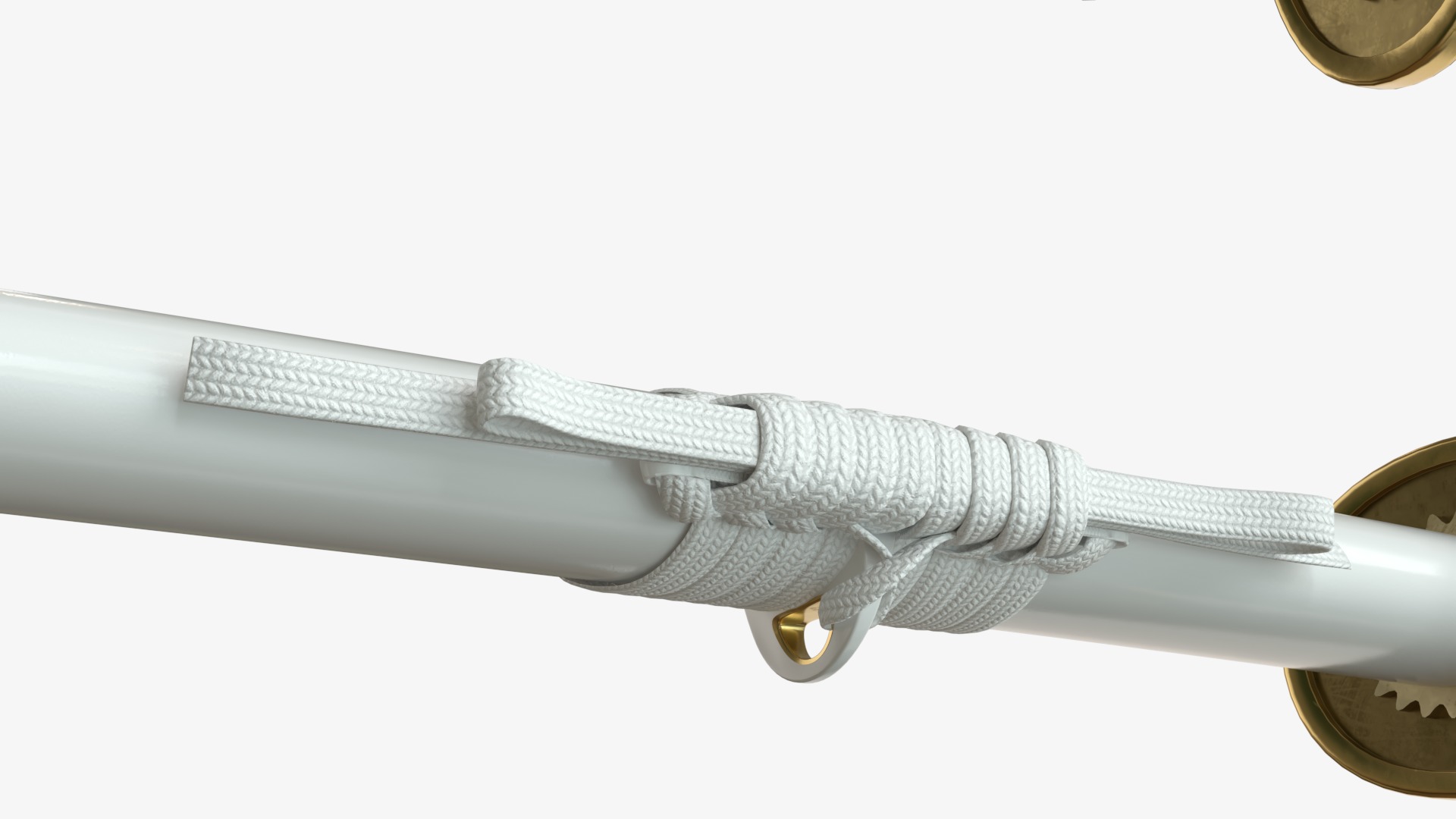 white Katana a Saya  a Sageo  and Stand  3D model_5