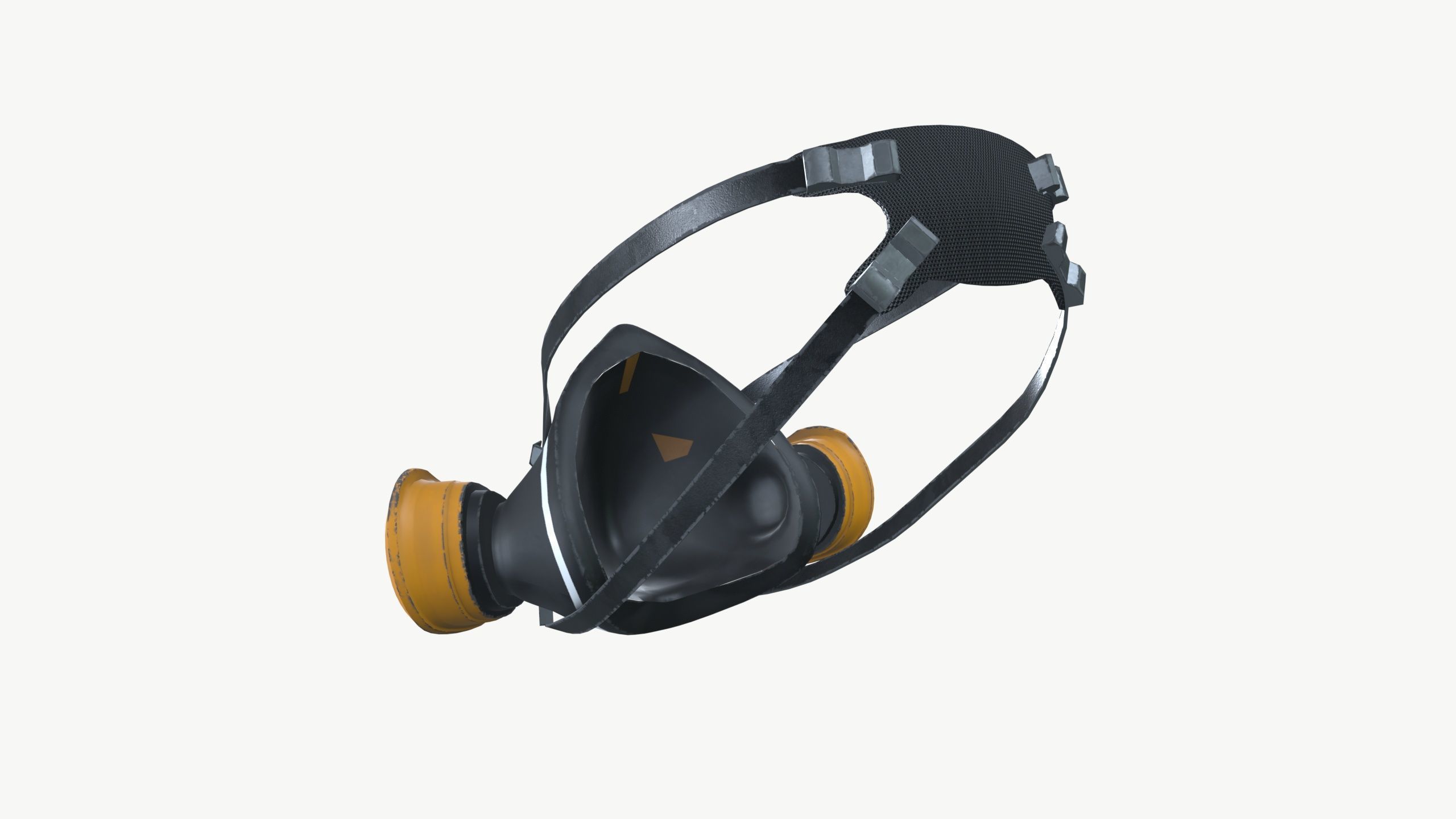 Gas Mask Low-poly 3D model_3