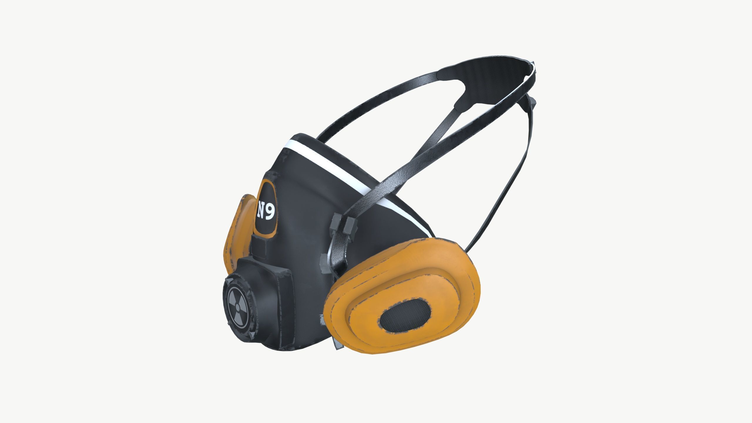 Gas Mask Low-poly 3D model_2