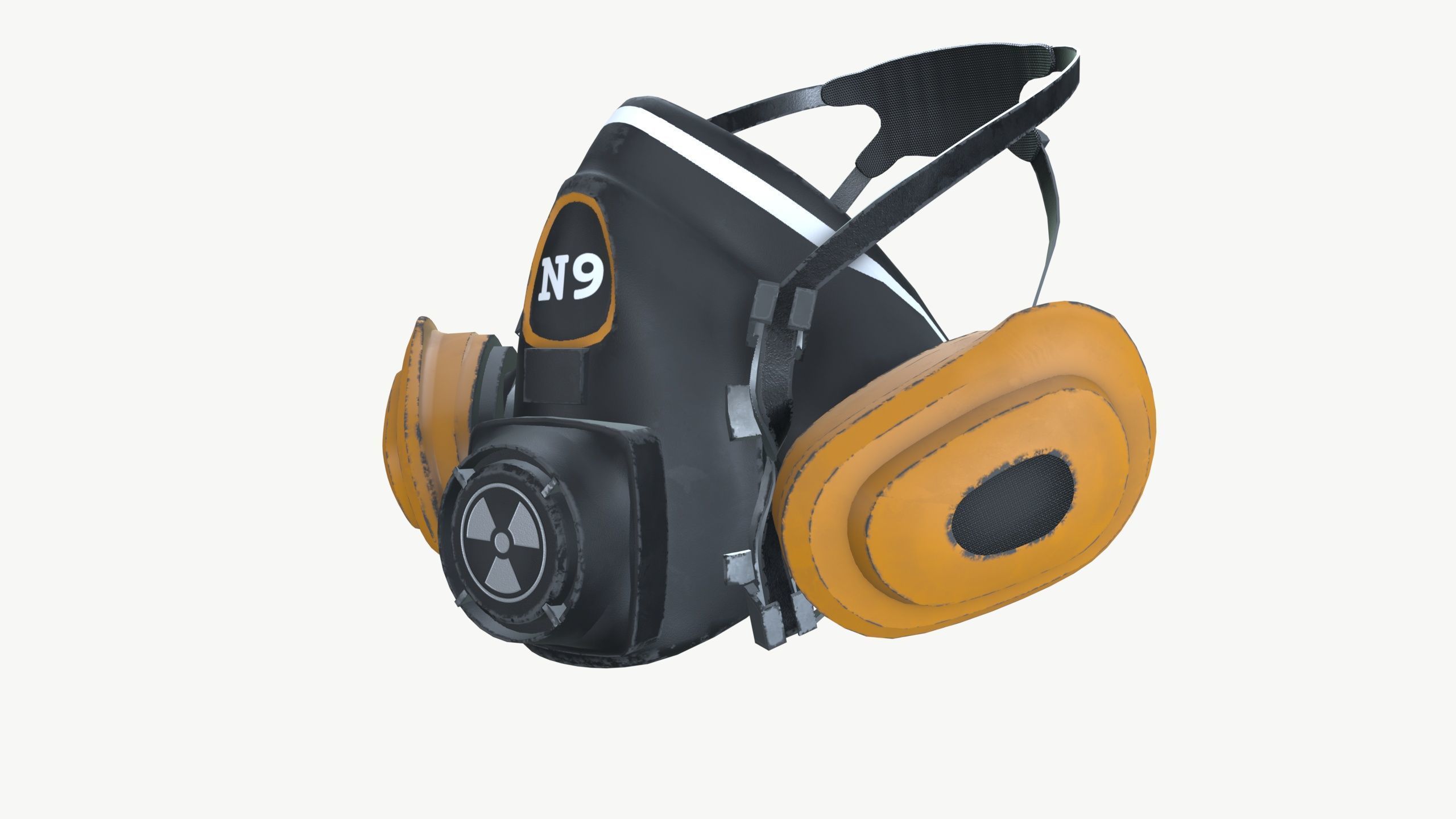 Gas Mask Low-poly 3D model_6