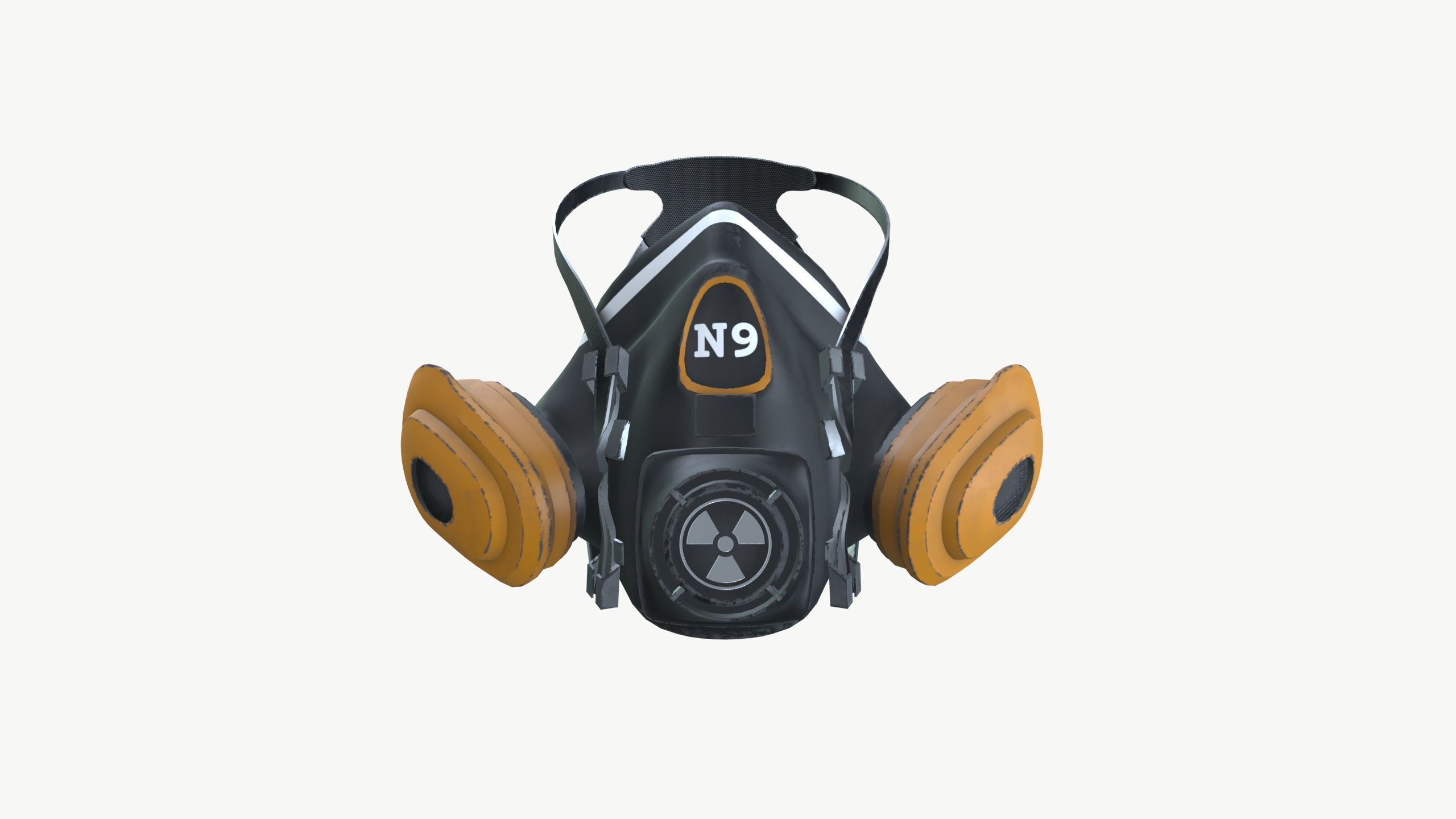 Gas Mask Low-poly 3D model_5