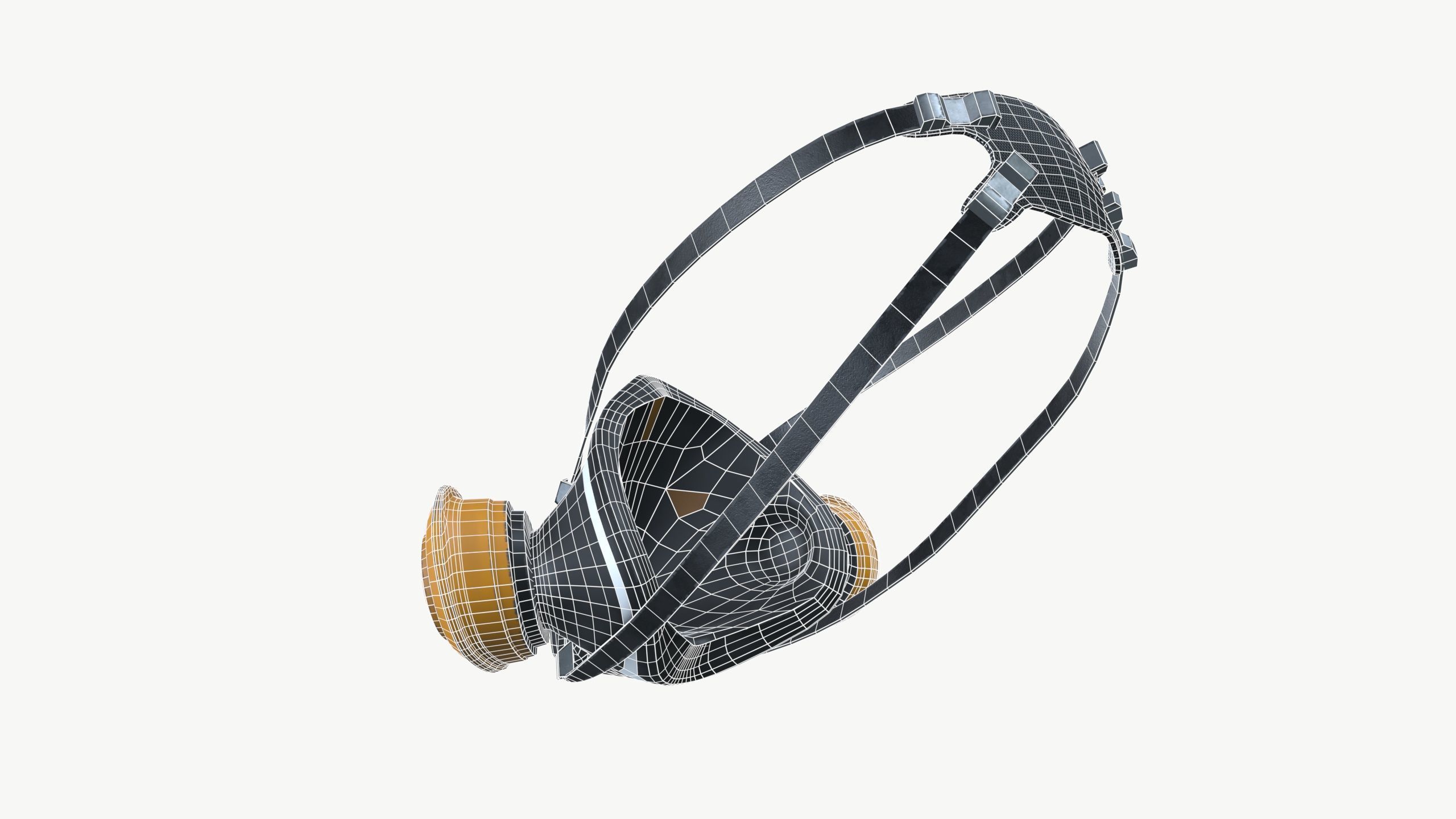 Gas Mask Low-poly 3D model_8