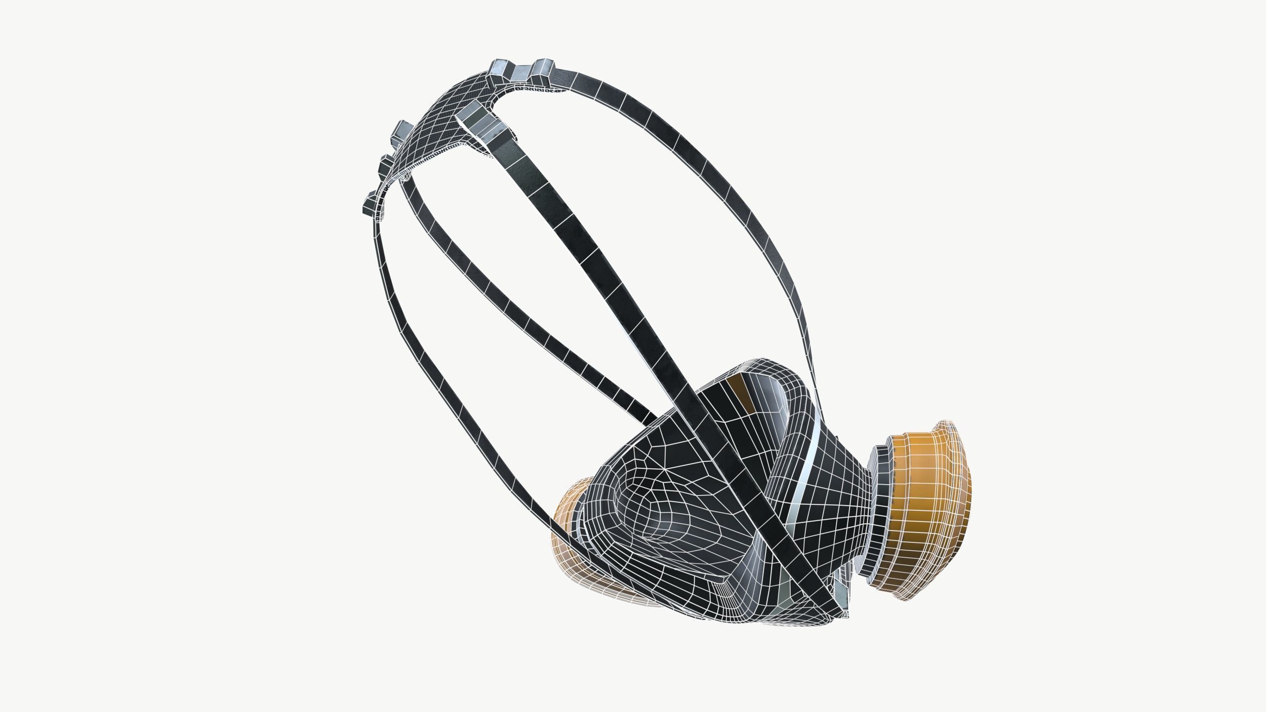 Gas Mask Low-poly 3D model_9