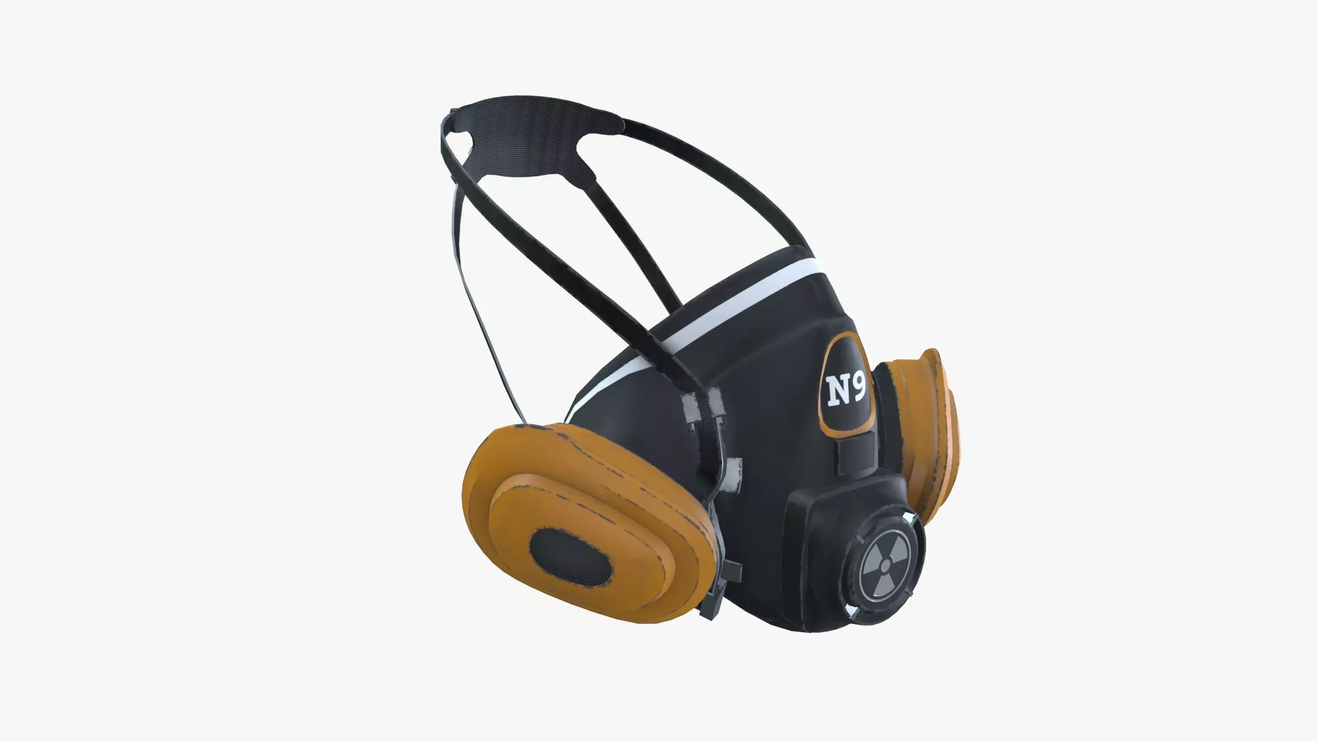 Gas Mask Low-poly 3D model_0