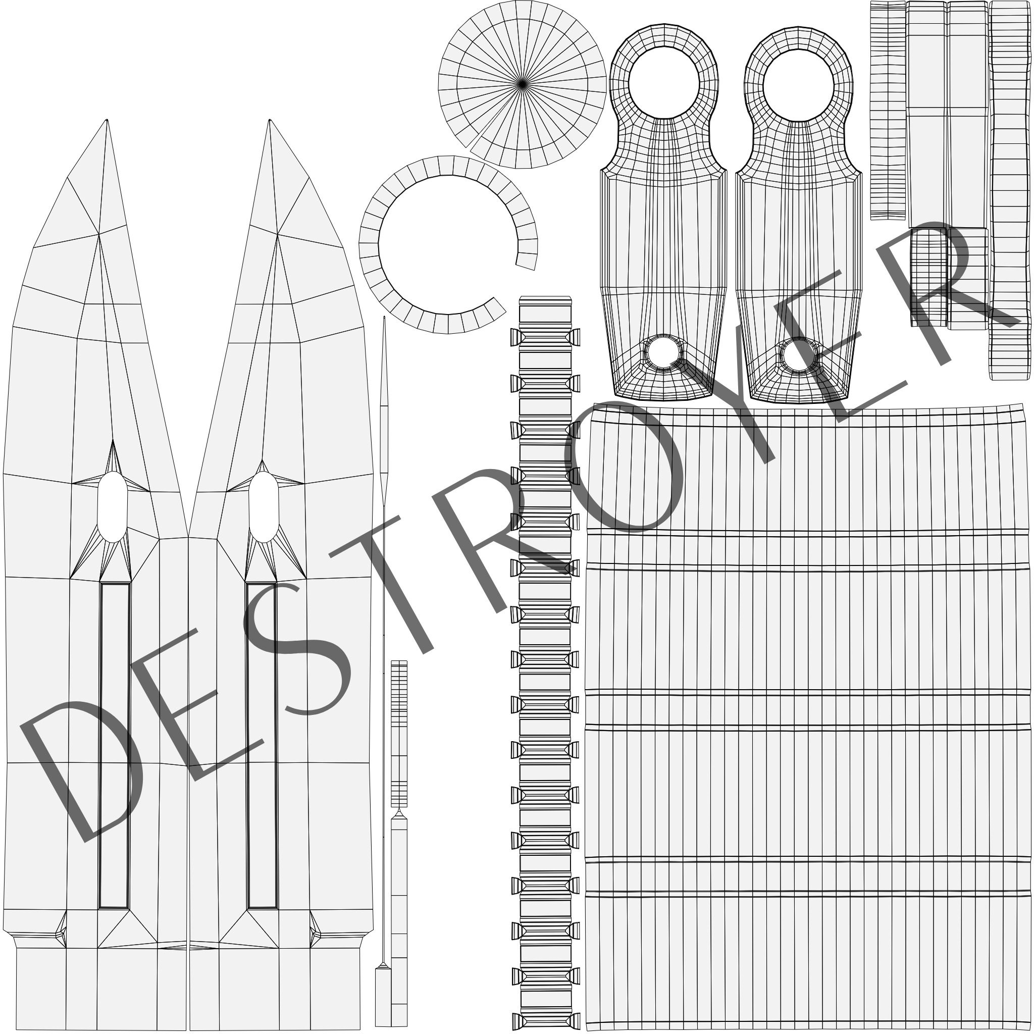 Tactical Knife 3D model_7