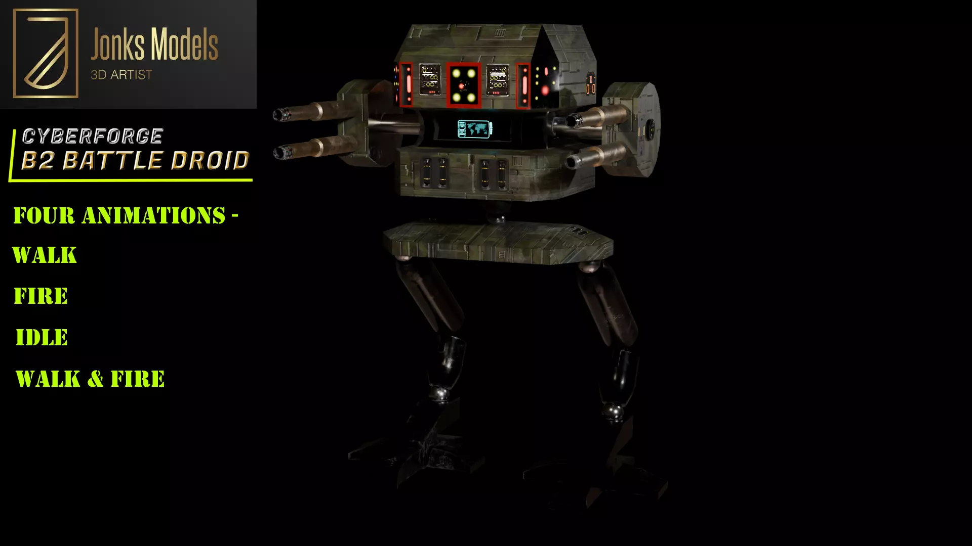 Battle Droid Low-poly 3D model_0