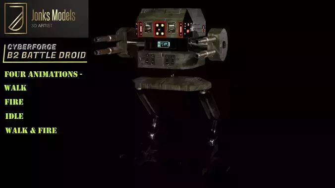 Battle Droid Low-poly 3D model