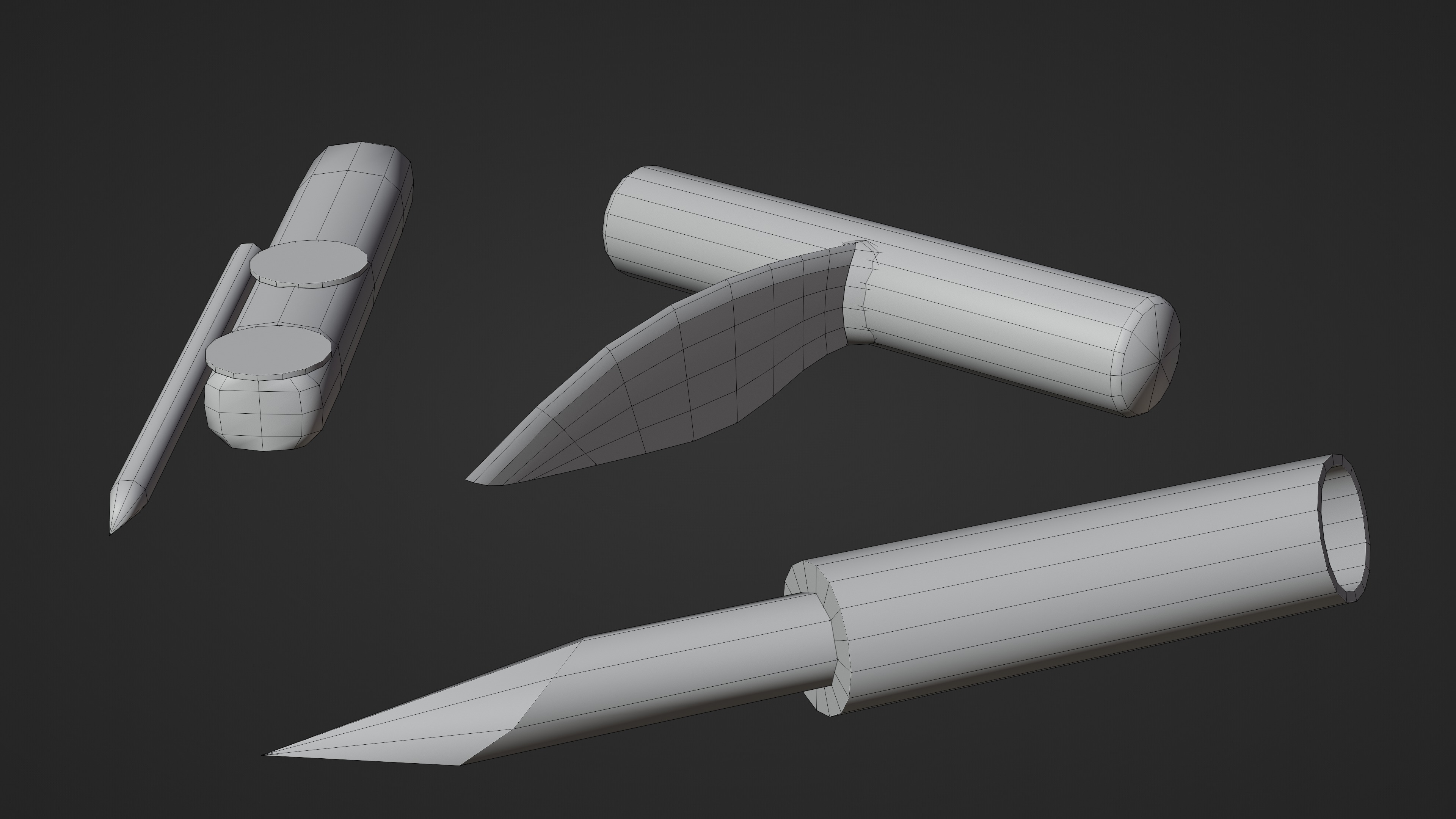 Prison Knifes Collection Low-poly 3D model_15