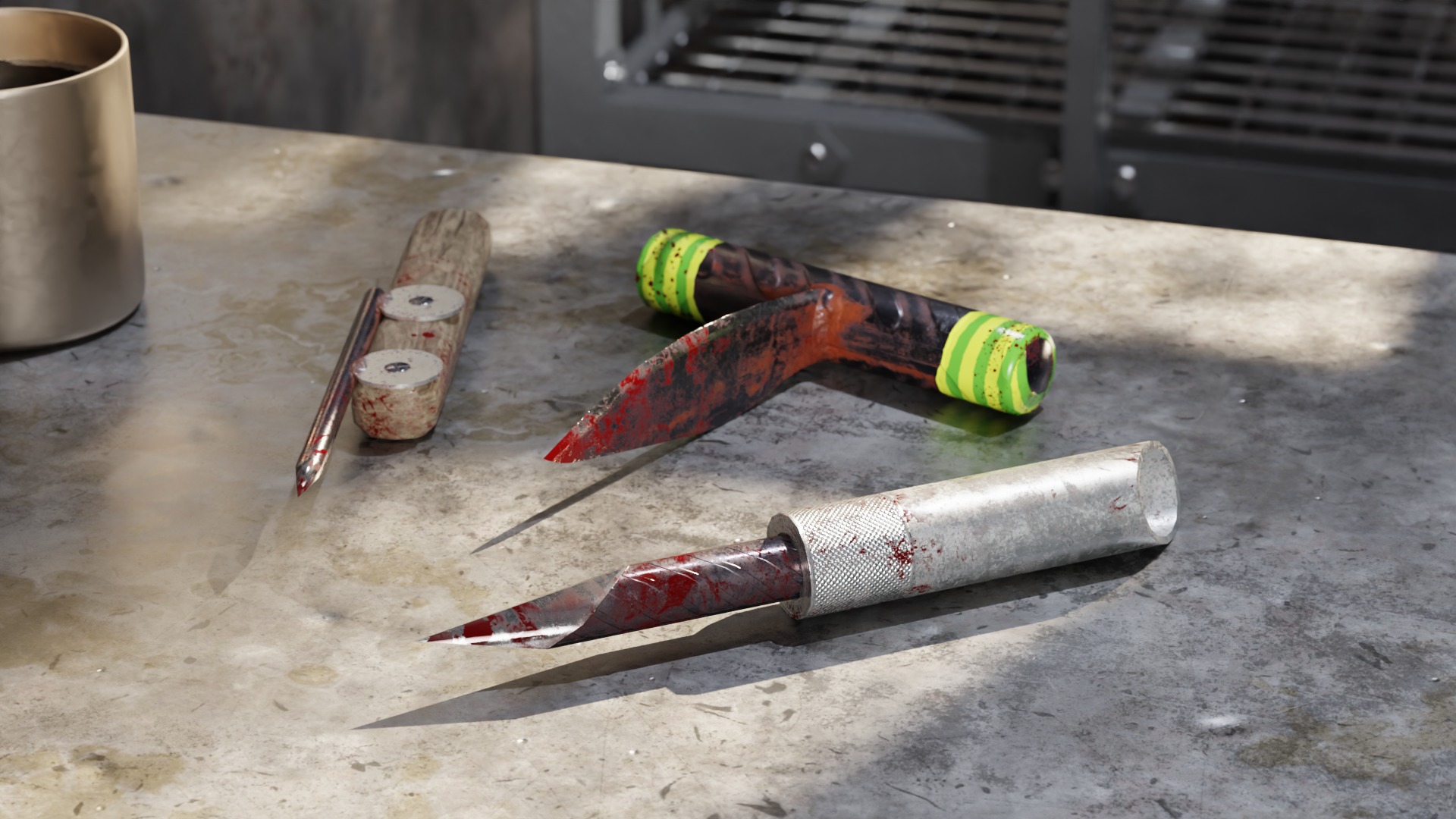 Prison Knifes Collection Low-poly 3D model_2