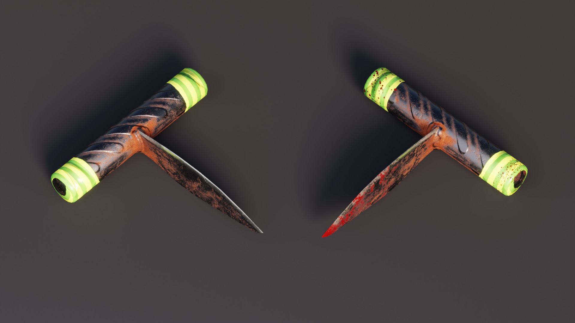 Prison Knifes Collection Low-poly 3D model_3