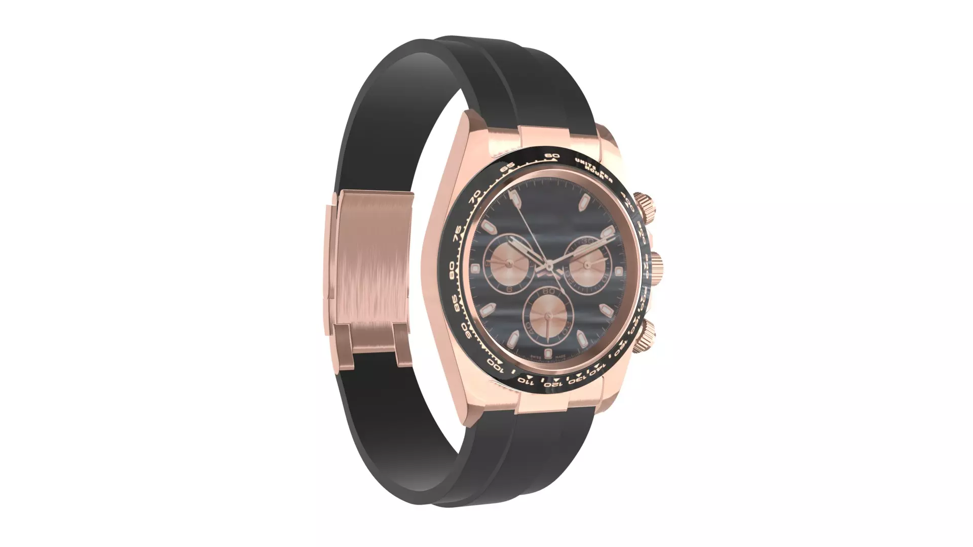 Watch Cosmograph Daytona Pink Gold - Black and Pink Dial Low-poly 3D model