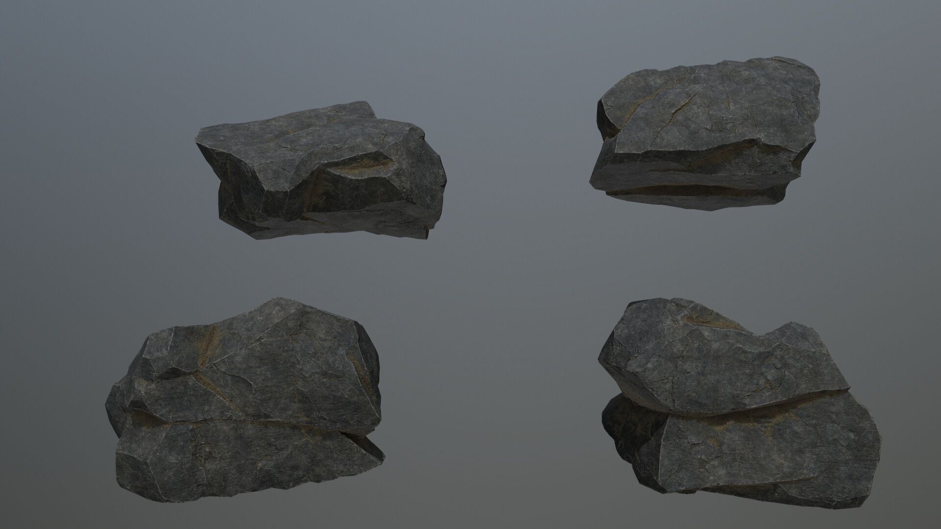cliff rocks Low-poly 3D model_11
