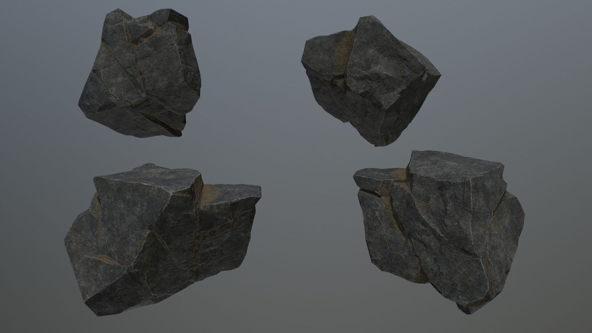 cliff rocks Low-poly 3D model_15