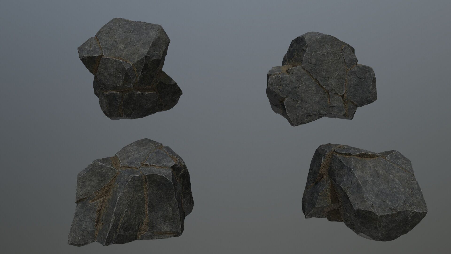 cliff rocks Low-poly 3D model_13
