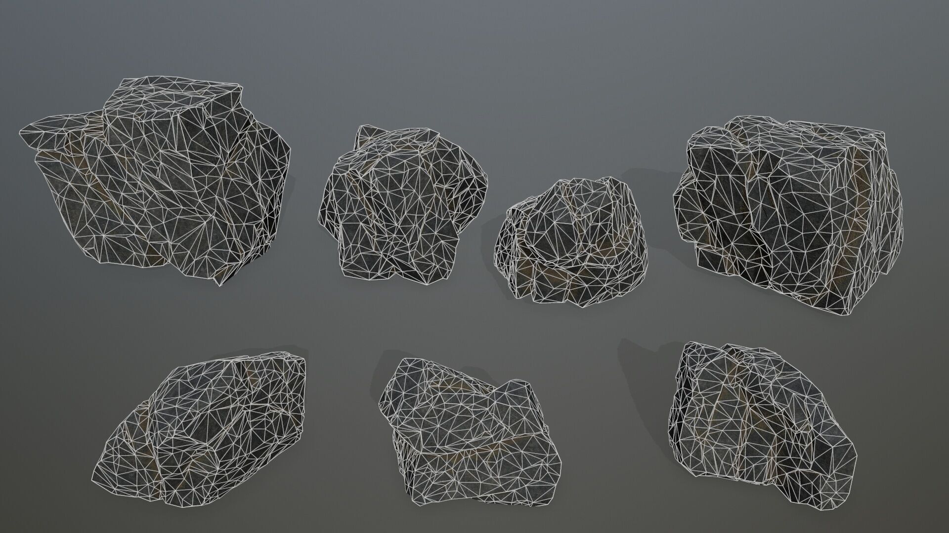 cliff rocks Low-poly 3D model_16