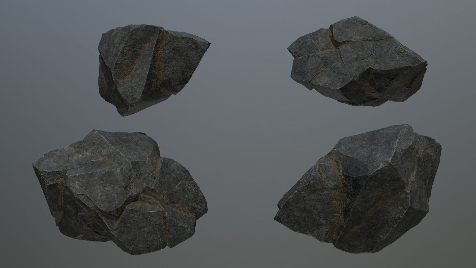 cliff rocks Low-poly 3D model_9
