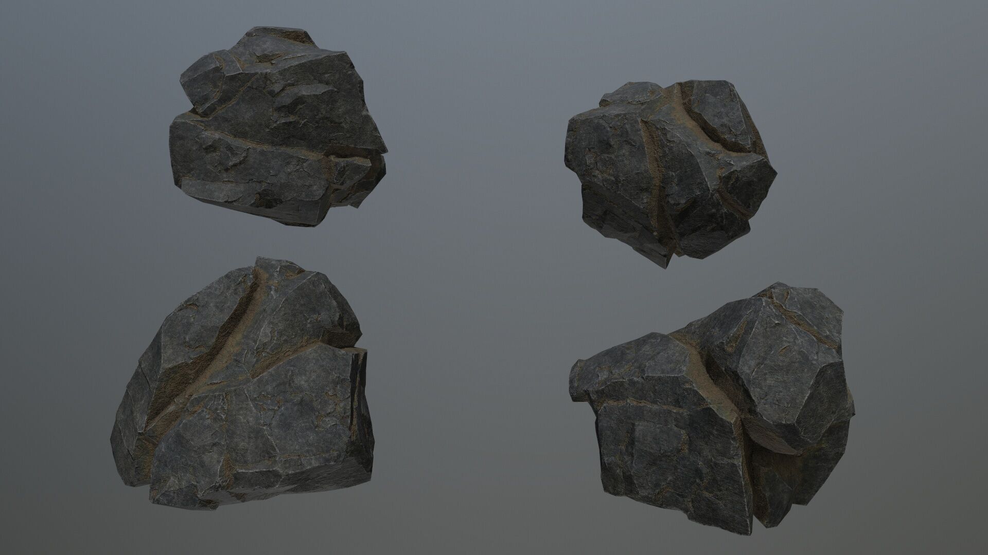 cliff rocks Low-poly 3D model_12