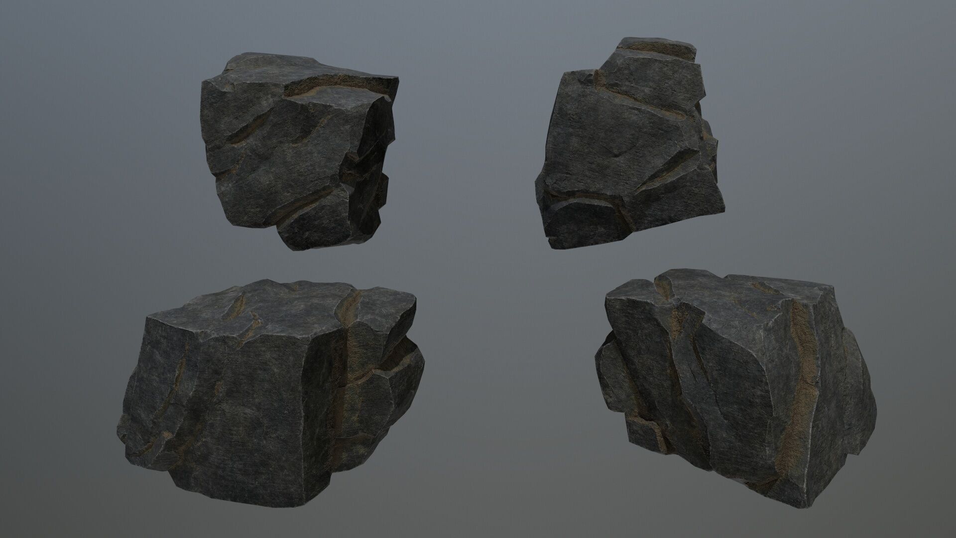 cliff rocks Low-poly 3D model_14
