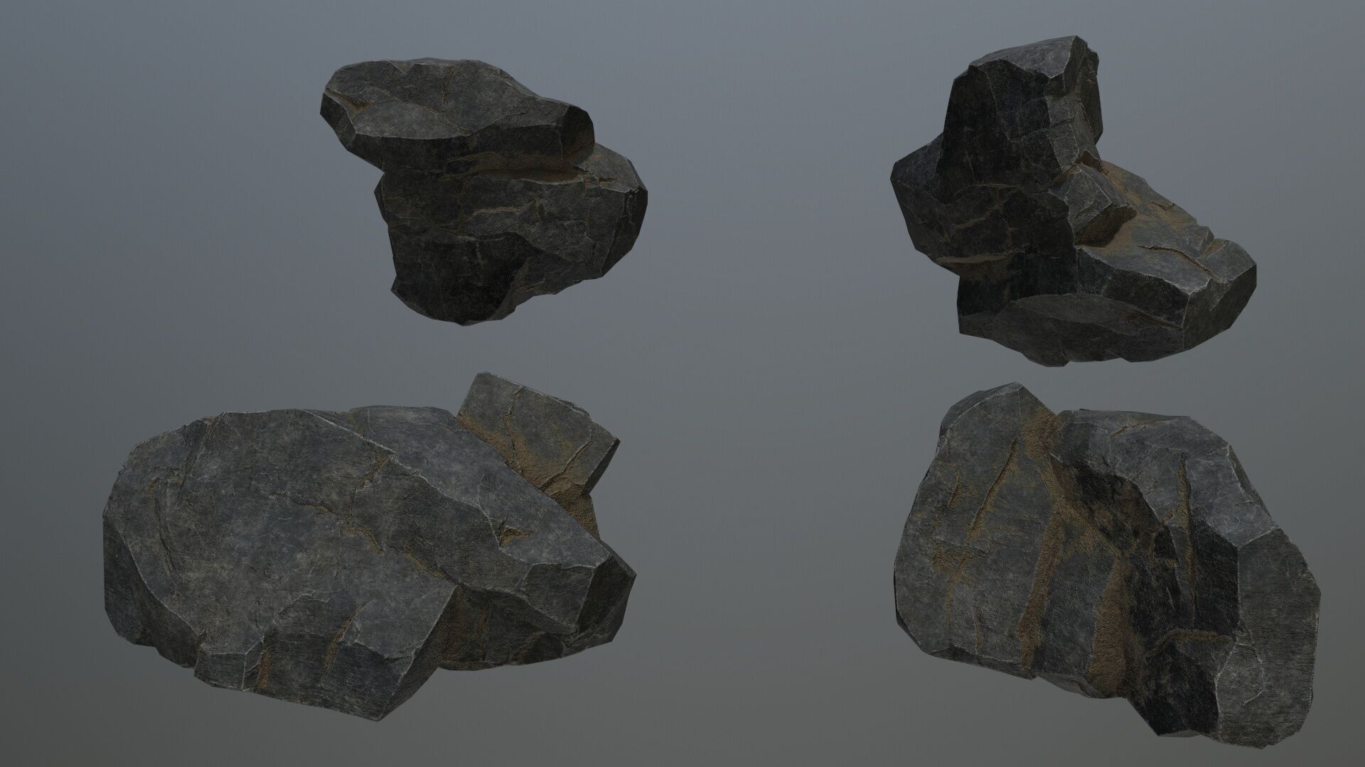 cliff rocks Low-poly 3D model_10