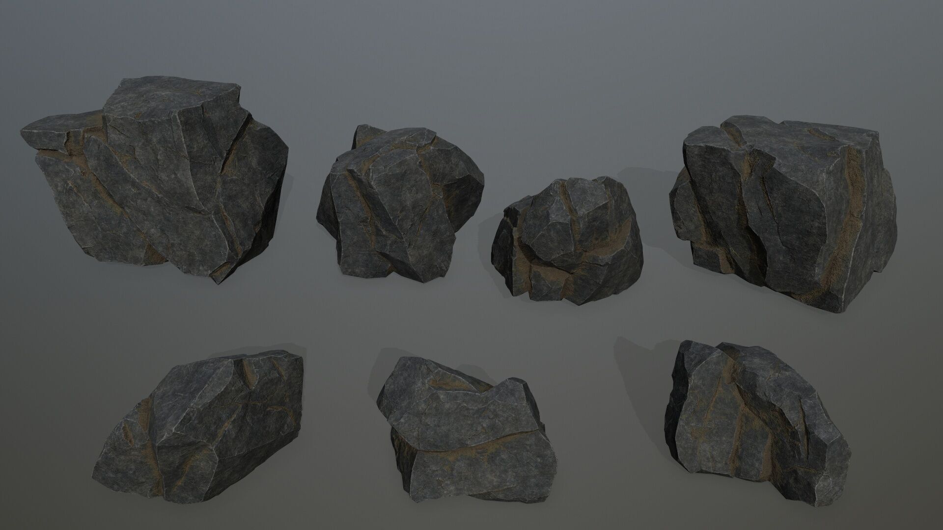 cliff rocks Low-poly 3D model_1