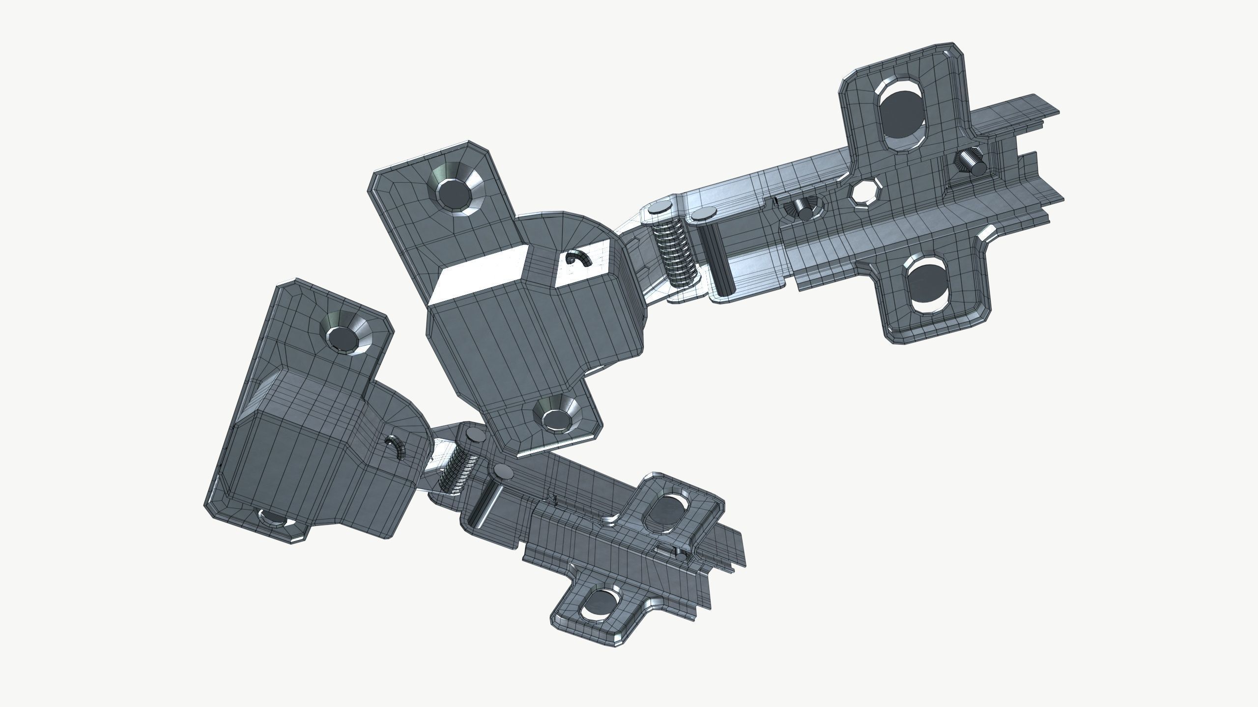 Door Hinges Low-poly 3D model_9