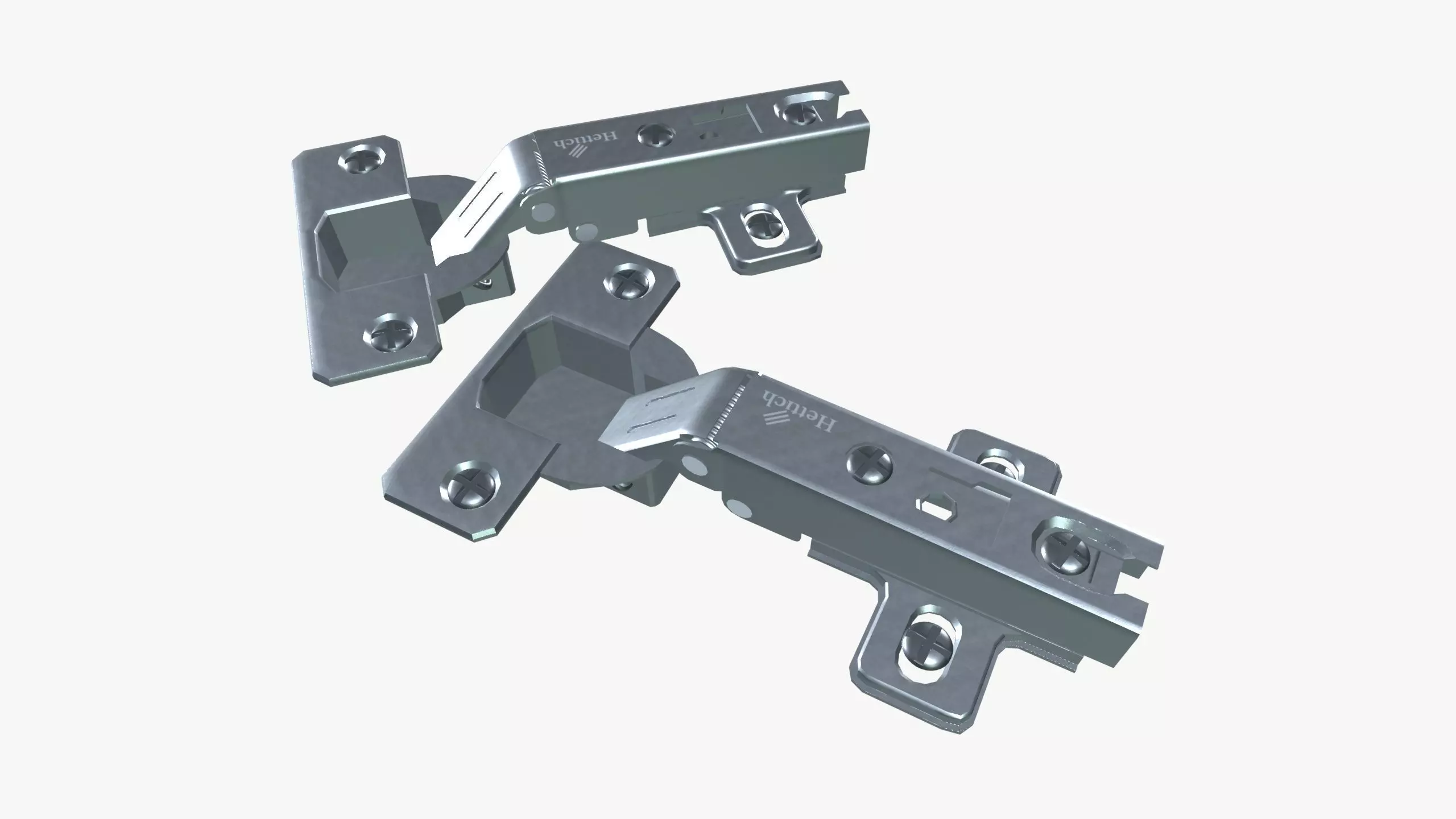 Door Hinges Low-poly 3D model_0