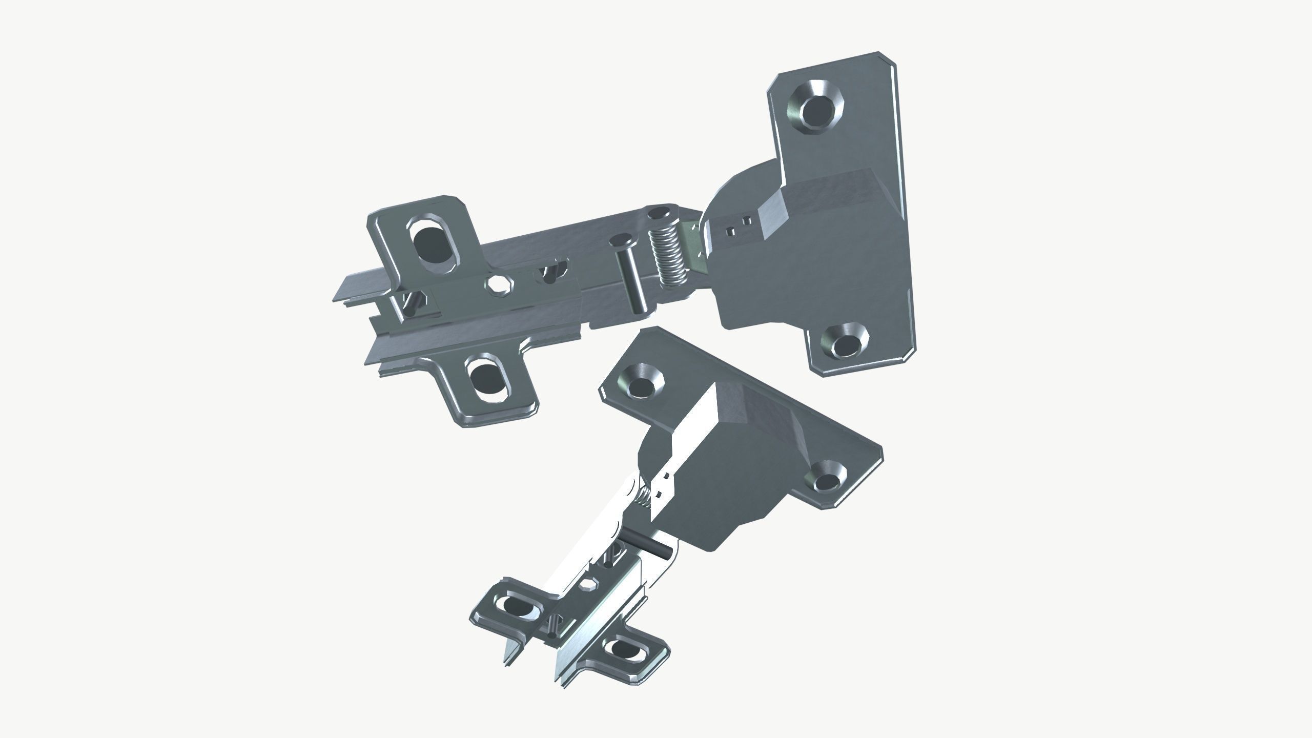 Door Hinges Low-poly 3D model_4