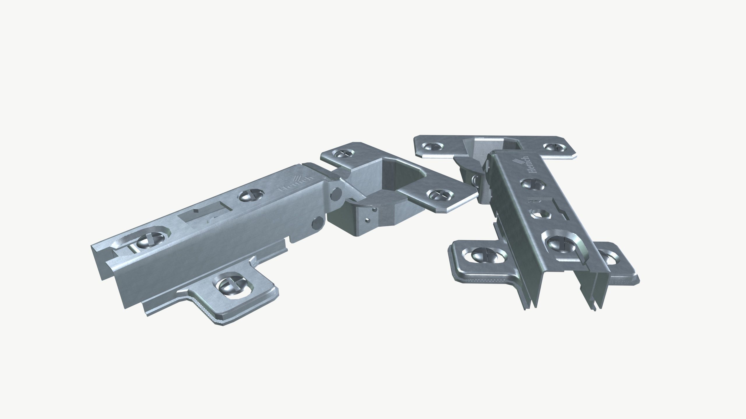 Door Hinges Low-poly 3D model_2