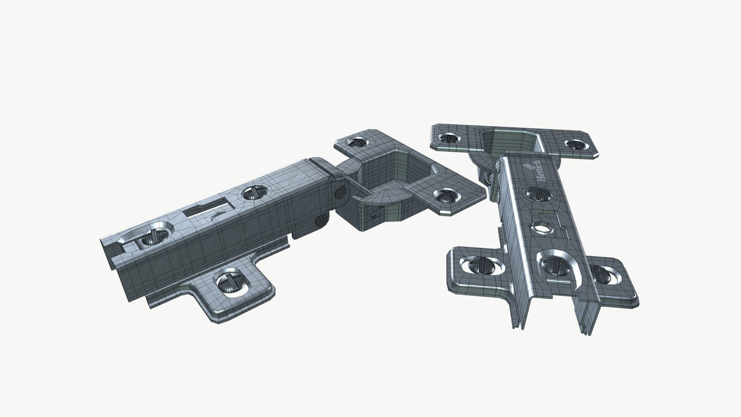 Door Hinges Low-poly 3D model_6