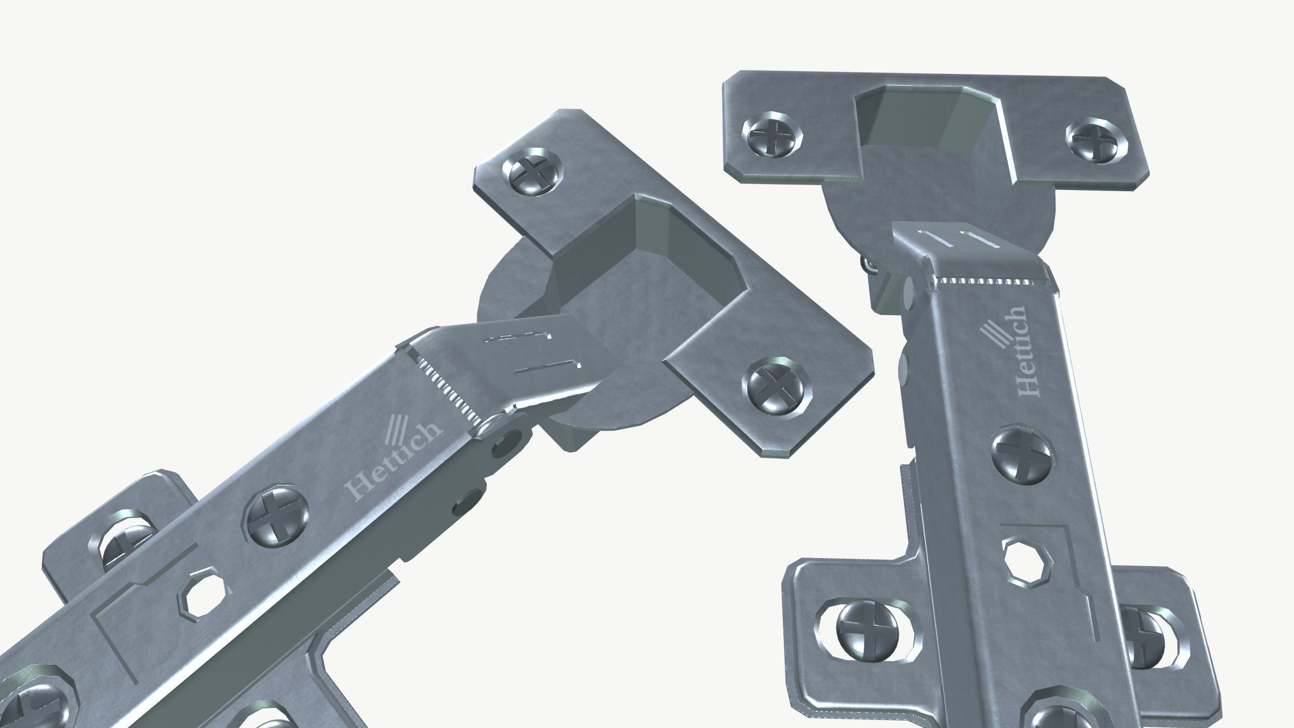 Door Hinges Low-poly 3D model_5