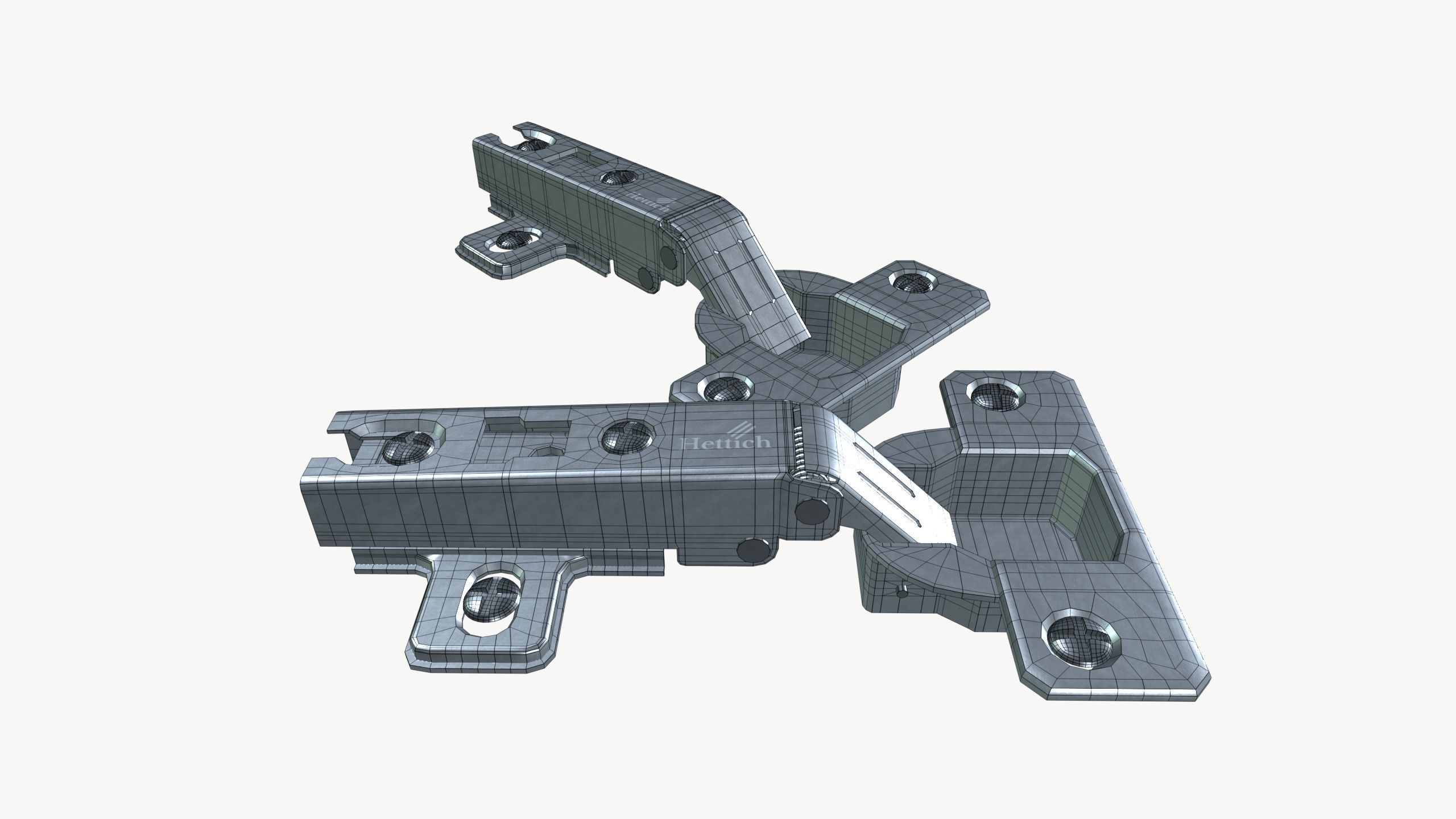 Door Hinges Low-poly 3D model_7