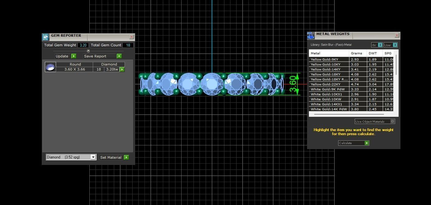 U Shaped Eternity Ring 3 point 6 mm stone size swiss 11 and EU51 3D print model_5