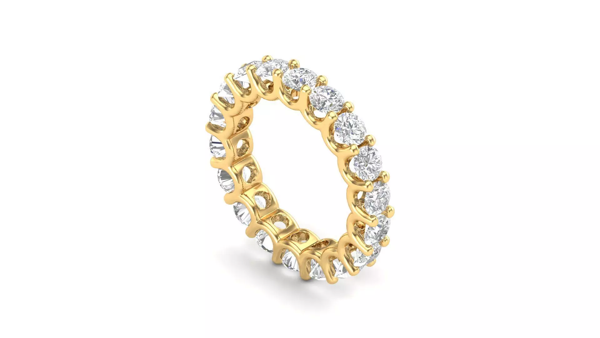 U Shaped Eternity Ring 3 point 6 mm stone size swiss 11 and EU51 3D print model_0