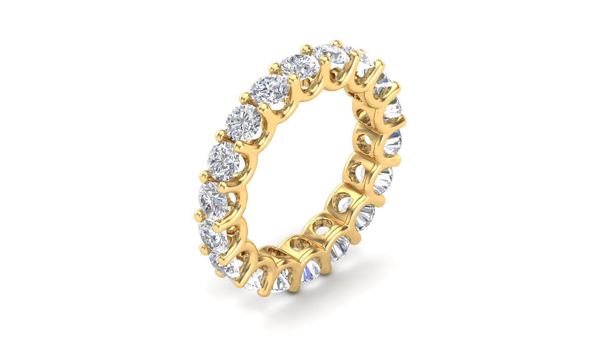 U Shaped Eternity Ring 3 point 6 mm stone size swiss 11 and EU51 3D print model_1