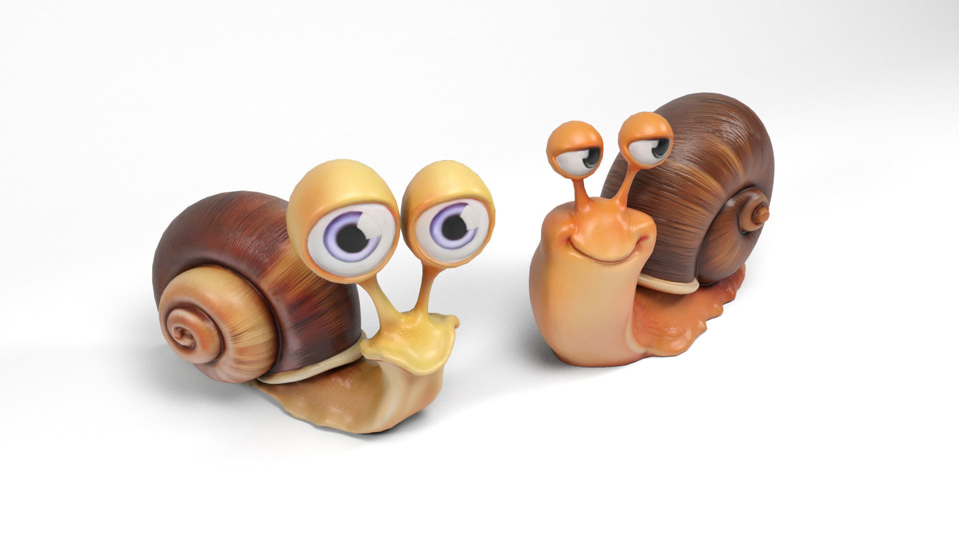 Funny snails Low-poly 3D model_5