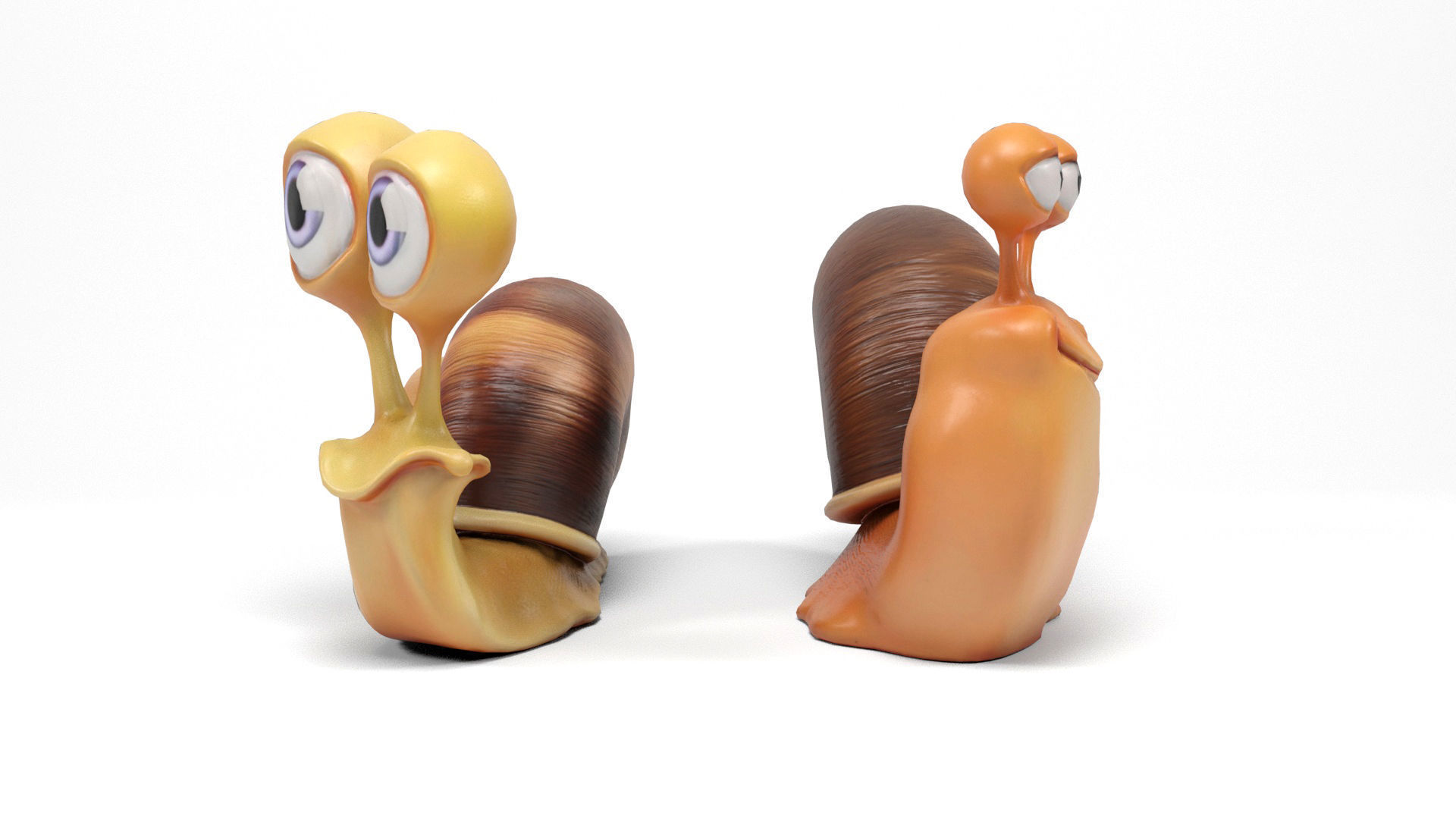 Funny snails Low-poly 3D model_7