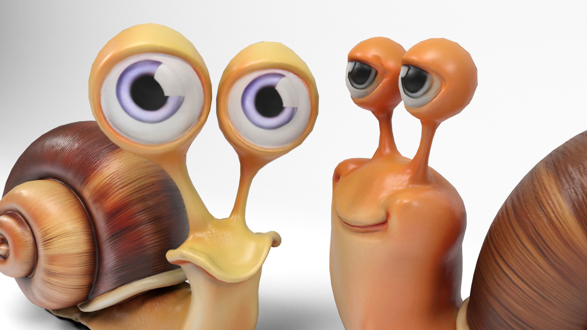 Funny snails Low-poly 3D model_8