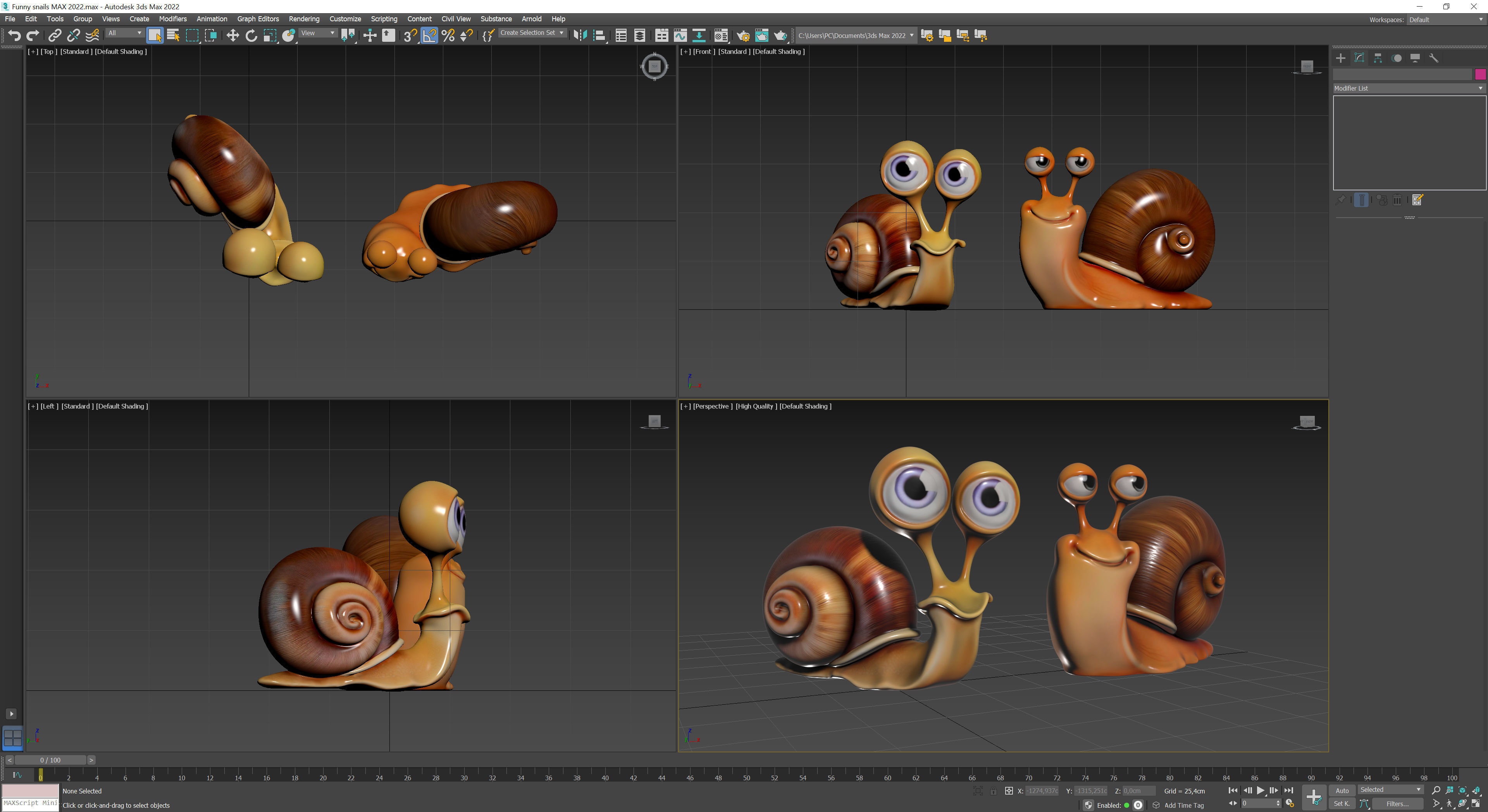 Funny snails Low-poly 3D model_9