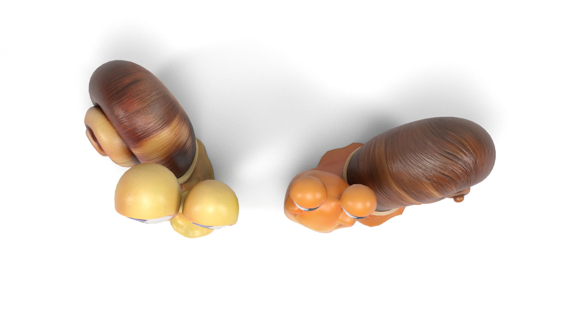 Funny snails Low-poly 3D model_6