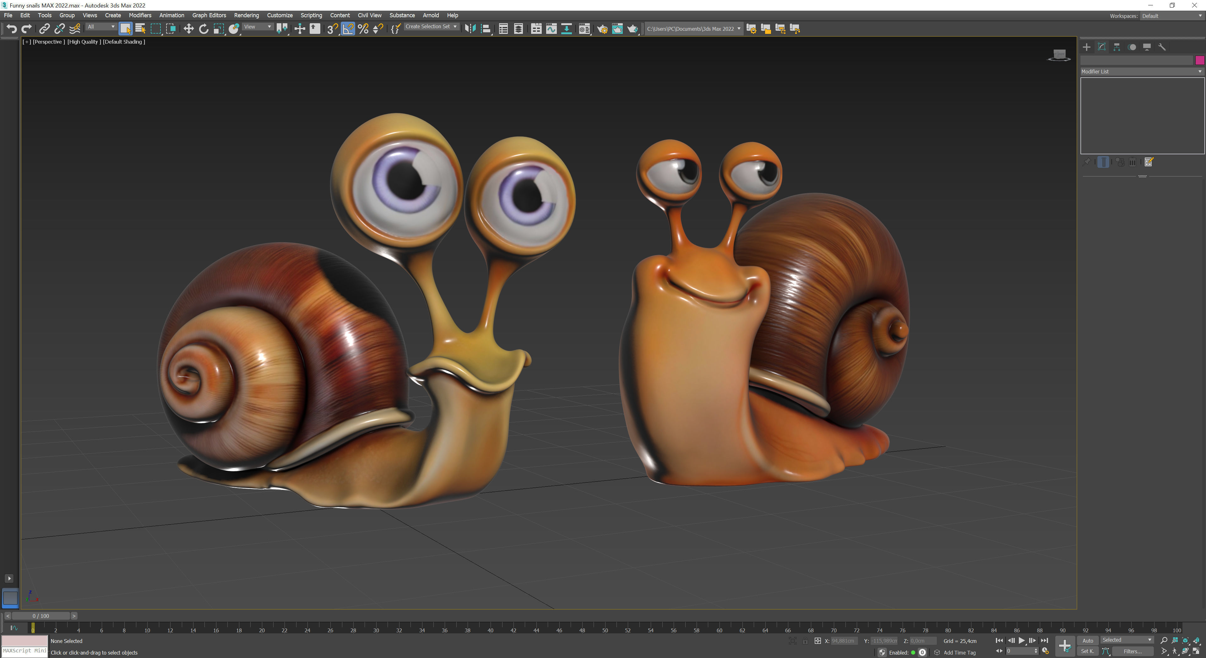 Funny snails Low-poly 3D model_10